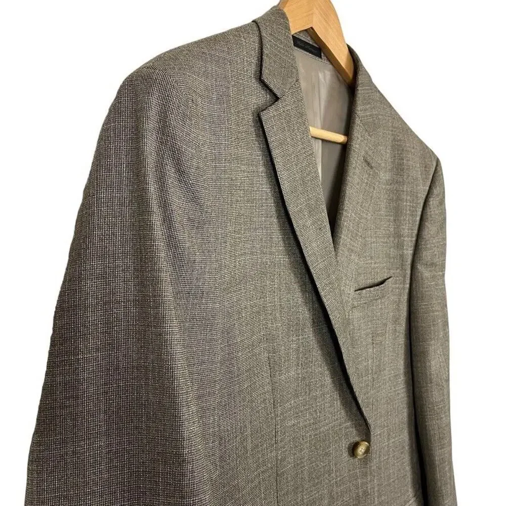 Van Heusen Flex Slim Fit Mens Suit Jacket Blazer Lined Stretch Beige Black 44R